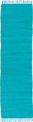 Produktbild von Baumwolle Teppich Läufer Jolly, Farbe:Türkis, Größe:90x160 cm