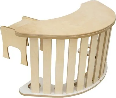 Produktbild von Skyline Kletterbogen Klettergerüste Kletterdreieck Baby Kletterwippe Holzbogen für Kinder Montessori Lack Klappbar Tisch, mod.B, 85x42x36cm, Weiß