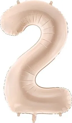Produktbild von Folienballon Zahl „2“, 72cm, dunkelbeige