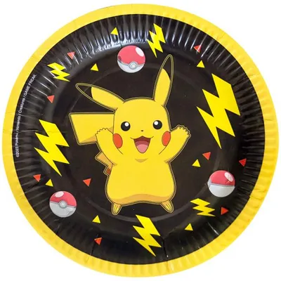 Produktbild von amscan 9917105-66 Pokémon Papp-Dessertteller für Kindergeburtstag, 8 Stück