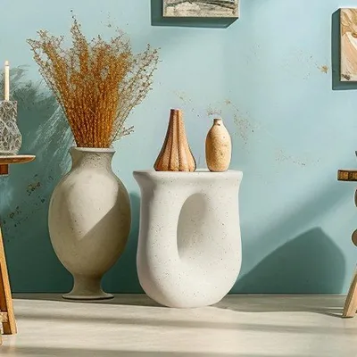 Produktbild von Ecktisch für Wohnzimmer und Garten aus Beton