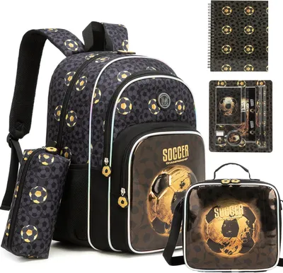 Produktbild von Kinderrucksack 3-in-1, mit Federmäppchen, Fußball, für Schule