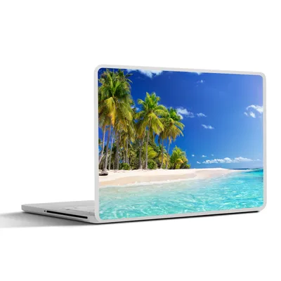 Produktbild von MuchoWow® Laptop Aufkleber Sticker Cover Strand - Meer - Palme - Sonne - Sommer 36.5x27.5 cm - Laptop-Sticker