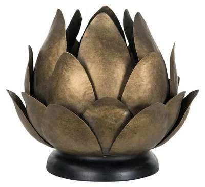 Produktbild von Teelicht Kerzenhalter Blütenform Golden Metall