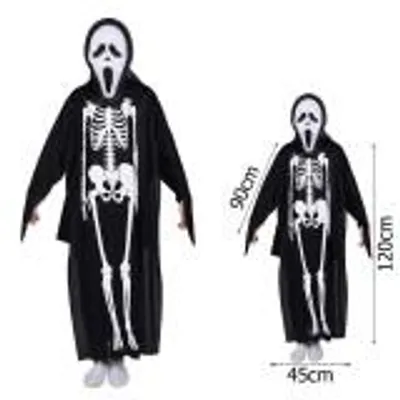 Obrázek produktu pro Verk Plášť s kostrou COCO, Halloween 120 cm, černobílá