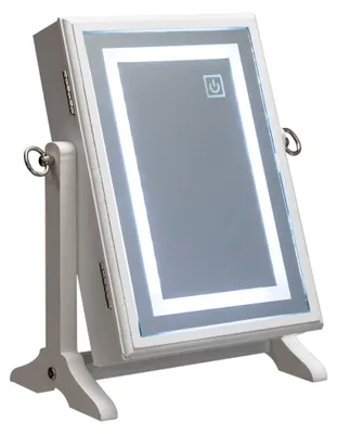 Produktbild von Schmuckkästchen mit Spiegel und LED-Beleuchtung, weiß
