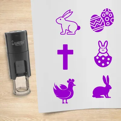 Produktbild von CombiCraft Selbstfärbendestempel Set 'Ostern' in der Farbe Grün, Ø10mm