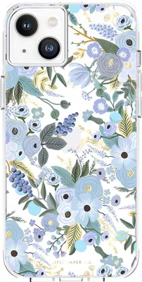 Produktbild von Rifle Paper, Antibakterielle Blumenhülle Garden Party für iPhone 14 Plus, Blau