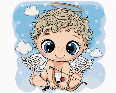 Zdjęcie produktu dla Zuty - Diamond Painting - ADORABLE ANGEL, 40x50 cm, rozciągnięte płótno na ramie