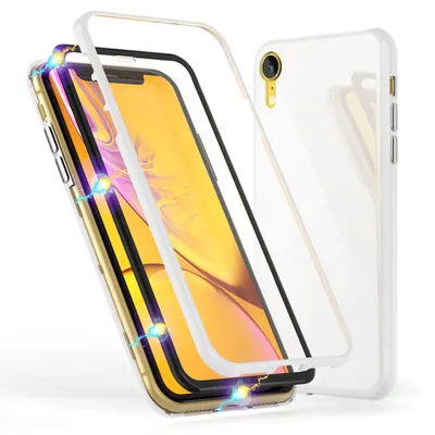 Obrázok produktu pre NALIA 360° magnetické puzdro pre iPhone XR, tenký pevný kryt s ochranou displeja, biely