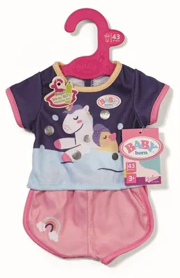 Obrázek produktu pro BABY born Unicorn Short Pyjamas 43cm, Noční prádlo pro panenky, 3 rok/roky