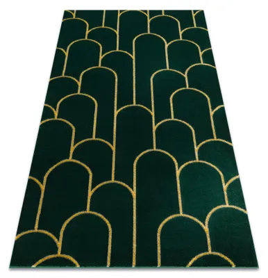 Image de Tapis EMERALD exclusif 1021 glamour, élégant art deco, bouteille verte / or vert 200x290 cm