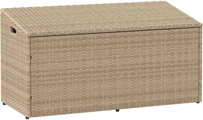 Zdjęcie produktu dla Skrzynia ogrodowa beżowa 110x50x58 cm polirattan