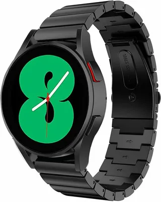 Produktbild von Strap-it Metallarmband - Kompatibel mit Samsung Galaxy Watch Armband 42mm Ersatzarmband Edelstahl - Faltschließe - Hochwertiges Material - für Smartwatch 20mm Armband Schwarz
