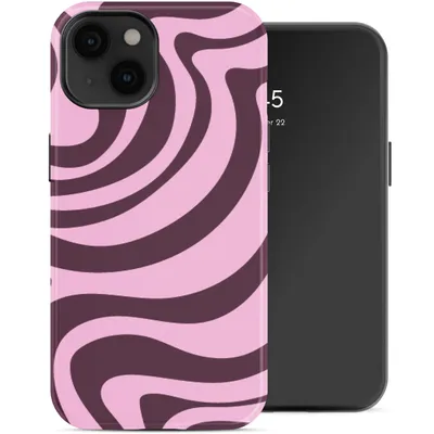 Produktbild von Selencia Vivid Backcover für das Apple iPhone 14 – Wavy Swirl Pink Plum