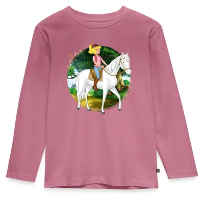 Produktbild von Spreadshirt Bibi Und Tina Ausritt Mit Sabrina Kinder Premium Langarmshirt, 134/140 (8 Jahre), Mauve