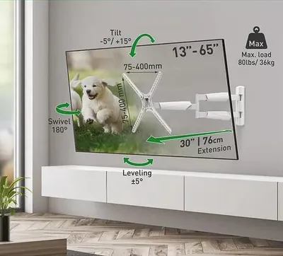 Zdjęcie produktu dla Uchwyt ścienny do telewizora Barkan 13" - 65" biały
