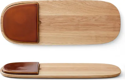 Produktbild von Bitz Servierplatte amber Holz / Steinzeug 51 x 19 cm