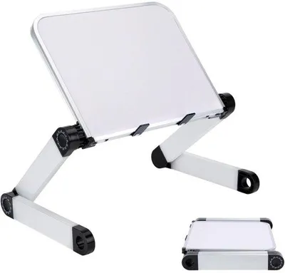Obrázek produktu pro Ibenzoa® Držák na knihy – ergonomický, s nastavitelnou výškou a úhlem (4–26 cm), skládací s upínacími držáky, hliníkové nožičky a MDF, nosnost 10 kg