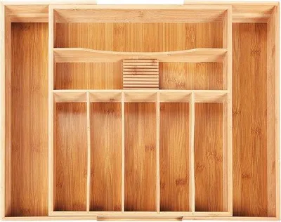 Produktbild von Erweiterbare Tablett-Bet für Besteck und Küchengeräte - 9 Schachteln, 45-54 cm