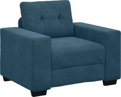 Image de vidaXL Fauteuil bleu 100x78x80 cm Velours