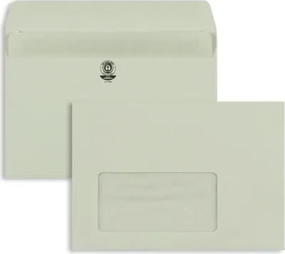 Produktbild von Briefumschläge C6 75g/qm selbstklebend Fenster VE=1000 Stück grau