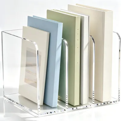 Produktbild von Acryl Dokumentenhalter transparent, vielseitig, 21,5 x 18,5 x 16,5 cm, für Bücher und Zeitschriften