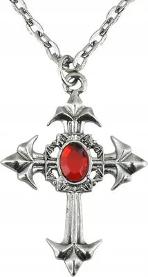 Immagine prodotto di Collana a croce Vampiress Gothic silver-red - taglia unica