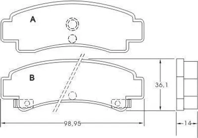 Produktbild von A.B.S. Bremsbeläge Satz Hinten für NISSAN SUNNY II Coupe (B12) 36704