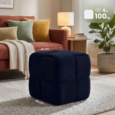 Produktbild von Sitzhocker Cord Forinta mitternachtsblau, KI-generiertes Bild