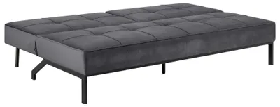 Produktbild von Schlafcouch Perugia als praktisches Schlafsofa dunkelgrauer Samt Vic 28 & schwarze Metallfüße