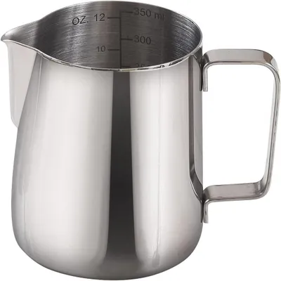 Produktbild von Milchkanne 350 ml aus Edelstahl zum Milchaufschäumen für Latte Art und Cappuccino
