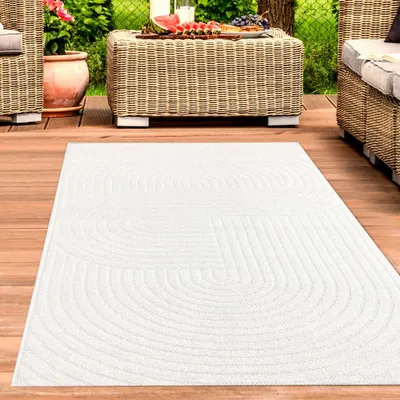 Immagine prodotto di Tappeto moderno per interni e per esterni, lavabile, di colore crema, 300 x 400 cm