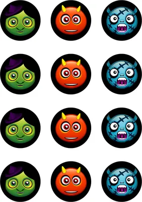 Produktbild von Muffinaufleger Cupcakes Muffins Halloween Party Feier Zuckerpapier Smileys HW22
