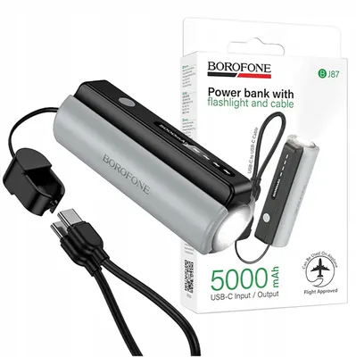 Immagine prodotto di BOROFONE POWERBANK 5000 mAh DO ŁADOWANIA TELEFONU USB-C Z LATARKĄ