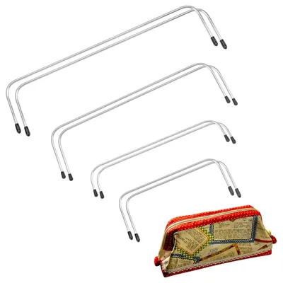 Immagine prodotto di Inovra - Telaio per borsa - 4 paia - Acciaio inossidabile - Maniglia a forma di U - Struttura tubolare in metallo - Adatto per zaini/borse da pranzo - Dimensioni 15/20/25 cm - Telaio per borsa