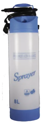 Produktbild von Drucksprüher 8 Liter blau/weiß schultertragbar mit leistungsstarker Pumpe und Kunststoff-Sprühlanze