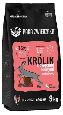 Immagine prodotto di PAKA ZWIERZAKA Coniglio con frutti di bosco L – Cibo secco per cani – 9 kg