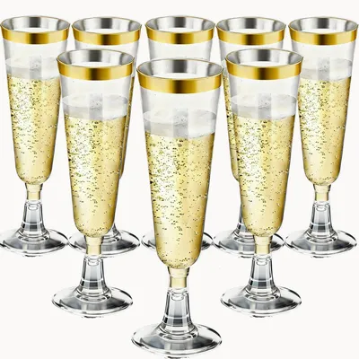 20 Kunststoff-Champagnergläser 150 ml transparent wiederverwendbar