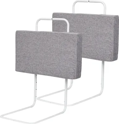 Produktbild von Aopunly 2X 50cm Bettgitter Kinder Verstellbar Höhenverstellbares Gitterbettgitter Bettfallschutz Kinderbettgitter Baby Für Kleinkinder Oder Senioren Grau