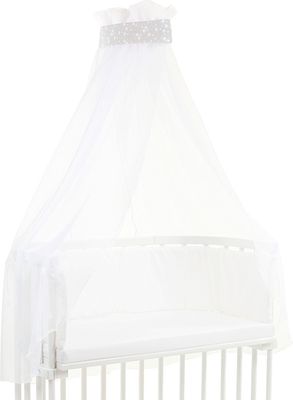babybay Nestchen Piqué für Maxi, Boxspring und Comfort, perlgrau Sterne weiß