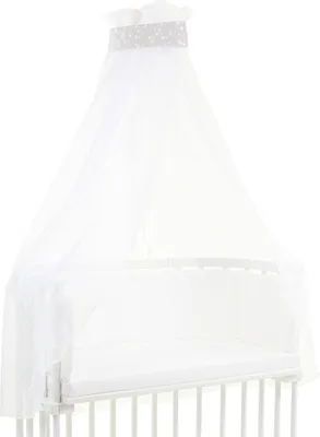 Produktbild von babybay Nestchen Piqué für Maxi, Boxspring und Comfort, perlgrau Sterne weiß