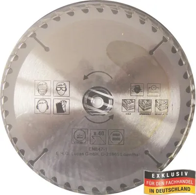 Produktbild von Kreissägeblatt 190mm, 40 Zähne, für Holzarbeiten
