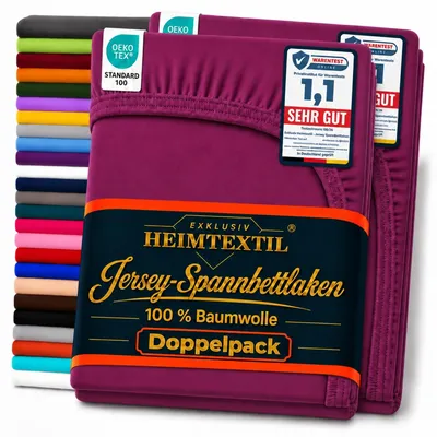Produktbild von Doppelpack Jersey Spannbettlaken 120 x 200 cm Lila