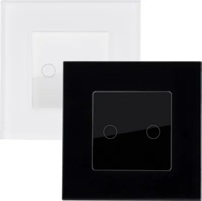 Produktbild von Doppel-Kippschalter mit Glasrahmen Modern Weiß
