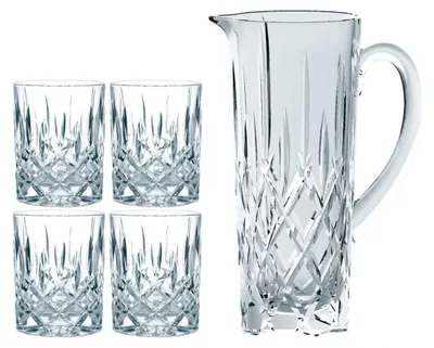 Obrázek produktu pro Nachtmann, 5dílná sada džbánů, 1 džbán (1190 ml) + 4 pohárky na whisky (330 ml), křišťálové sklo, Noblesse 105895