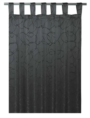 Produktbild von Übergardine Schnörkel Muster blickdicht Schlaufen Vorhang 140x245cm Dekoschal Gardine anthrazit