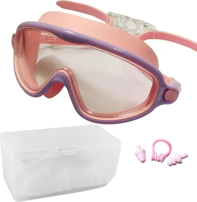 Produktbild von Schwimmbrille für Kinder, Antibeschlag, UV-Schutz, auslaufsicher, Schwimmbrille für den Pool, mit Nasenclip und Ohrstöpseln, für Jungen und Mädchen, Jugendliche und Kleinkinder von 3–15 Jahren
