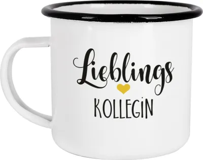 Produktbild von Emailletasse mit Motiv für Lieblingsmenschen (Lieblingskollegin)