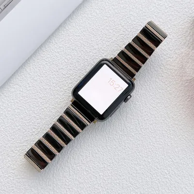 Produktbild von Für Apple Watch Series 11 10 46mm / Ultra 3 2 1 49mm / 9 8 7 45 / 6 SE 5 4 44mm Keramik Stahl Armband